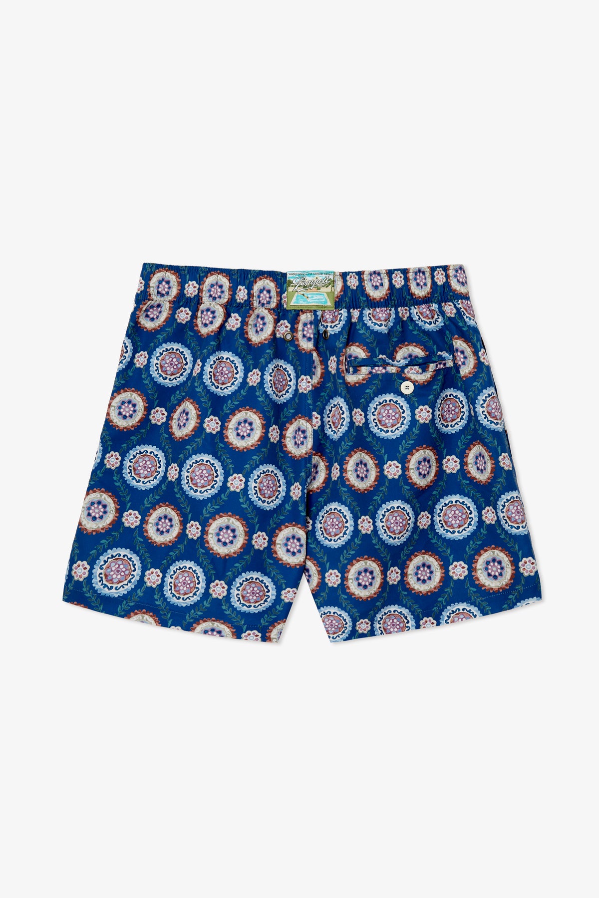 NAVY TILE SWIM TRUNKS