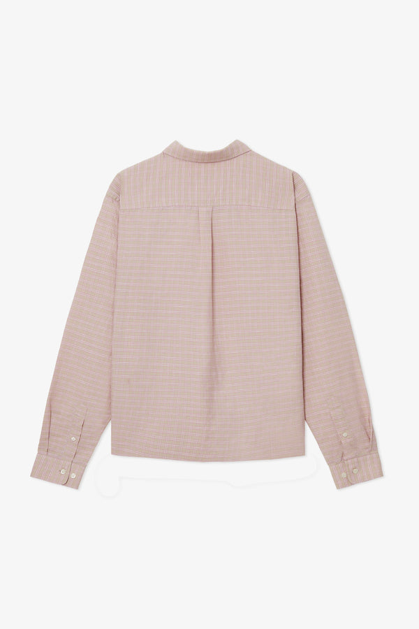 PINK MICRO CHECK RELAXED SHIRT