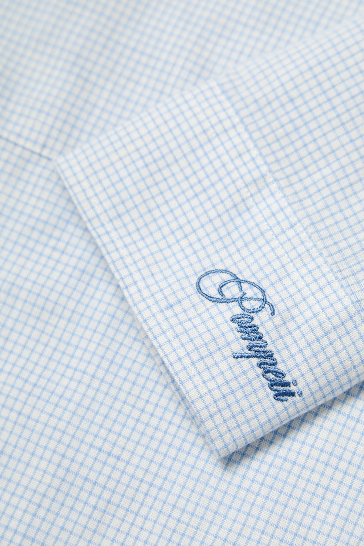 SKY BLUE MICRO CHECK LINEN BOXY SHIRT